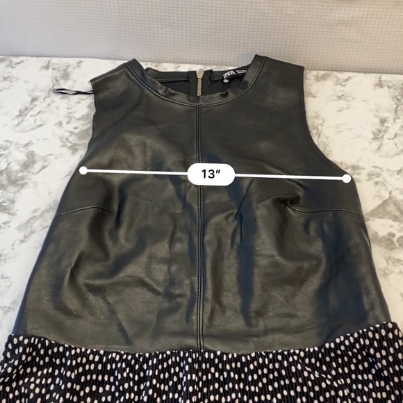 Zara Adorable Black & White Polkadot Dress Large silver Zipper detail Size Small - Picture 12 of 12